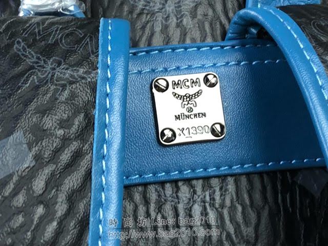 MCM雙肩背包 原單 5910 STARK CHEVRON系列 時尚V字型條紋彩虹釘新款 經典印花logo雙肩包 MCM背包  mdmc1237